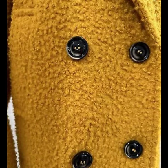 Topshop Boucle Button Front Cost. Mustard. Size 2. NWOT - Picture 12 of 12